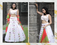 Gorgeous white mirror work Lehenga