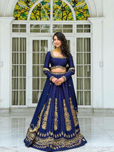 Flowy chinon blue lehenga