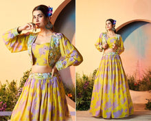 Boutique collection - indo western yellow and lavender short jacket style