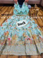 Niks collection - sky blue organza silk Lehenga