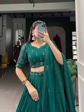 Bottle Green radiant and regal georgette Lehenga