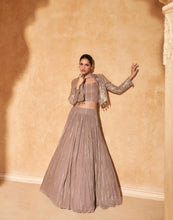 Brown readymade Lehenga with short jacket