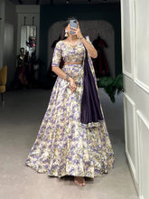 Bloom in silk - purple floral Lehenga