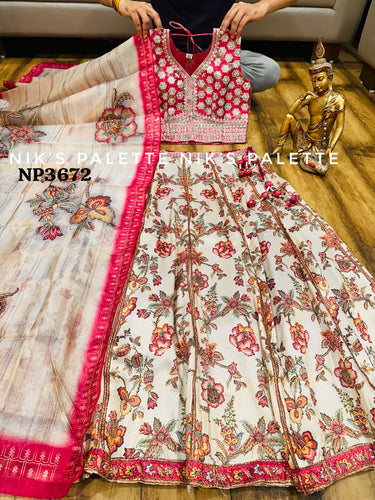 Niks collection - elegant digital floral print Lehenga readymade