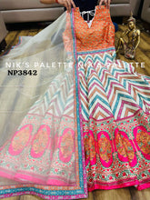 Peachy pink silk anarkali