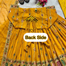 Yellow embroidered anarkali set