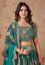 Gorgeous green printed floral Lehenga