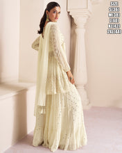 Janisha - ivory sharara and peplum top