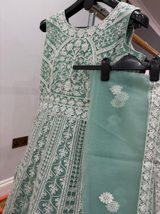 Mint green anarkali