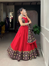 Red pure cotton readymade Lehenga
