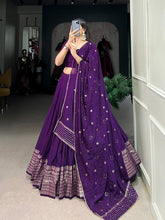 Chanderi silk plain Lehenga in dark purple (skirt stitched)