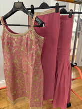 Dusty rose sharara with gold floral detailing