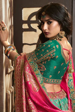 Royal collection- Peacock green banarasi silk Lehenga
