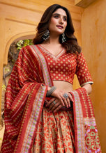 Tussar silk iconic sparkle Lehenga in orange