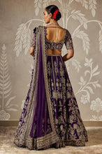 Purple and gold Georgette royal look lehenga
