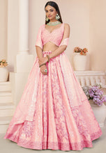 Pink georgette floral and sequins Lehenga