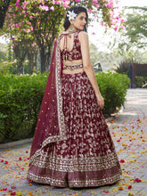 Dola silk jacquard Lehenga in maroon