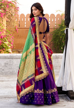 Purple vichitra silk Lehenga (skirt stitched)