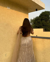 Taupe gold sequinned Lehenga (stunning blouse design)