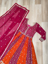 Two coloured panelled anarkali