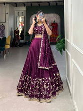 Sophisticated wine vichitra silk lehenga