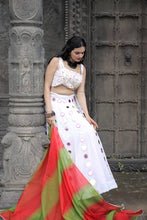 Gorgeous white mirror work Lehenga