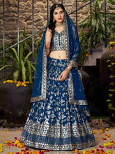 Dola silk jacquard Lehenga in blue
