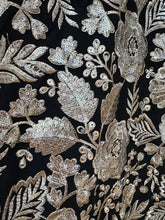 Black and gold sharara suit (plus size)