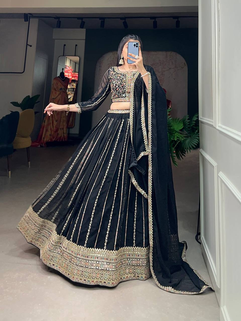 Lehenga discount skirt length