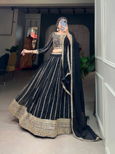 Black embroidered Lehenga (skirt stitched)