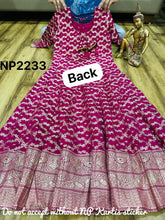 Niks collection - pink and gold banarasi silk anarkali