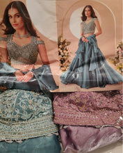 Flowy silky drape shoulder Lehenga