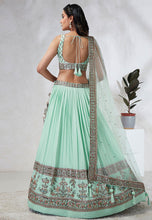 Mint green georgette Lehenga