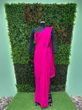 Alia Bhatt inspired hot pink saree with velvet blouse