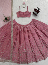 Blush pink sequinned lehenga
