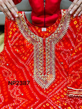 Niks collection - 3 piece bandhani suit in red