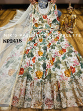 Niks - ivory silk floral anarkali