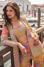 Beige and multi coloured sharara with jacket