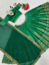 Green and gold malbari silk Lehenga