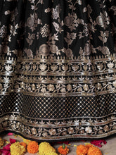 Dola silk jacquard Lehenga in black