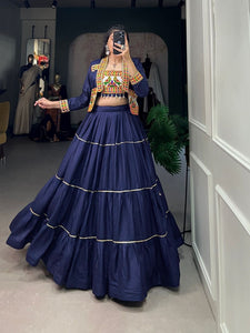 Gujarati style rayon chaniya choli with koti - readymade - lots of colours