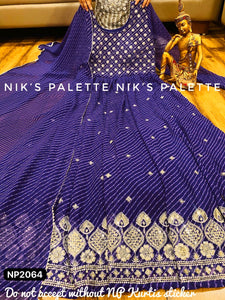 Niks collection - purple bandhani anarkali