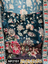 Teal blue floral silk palazzos with jacket