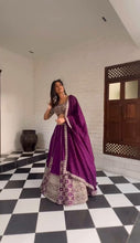 Purple threadwork Lehenga