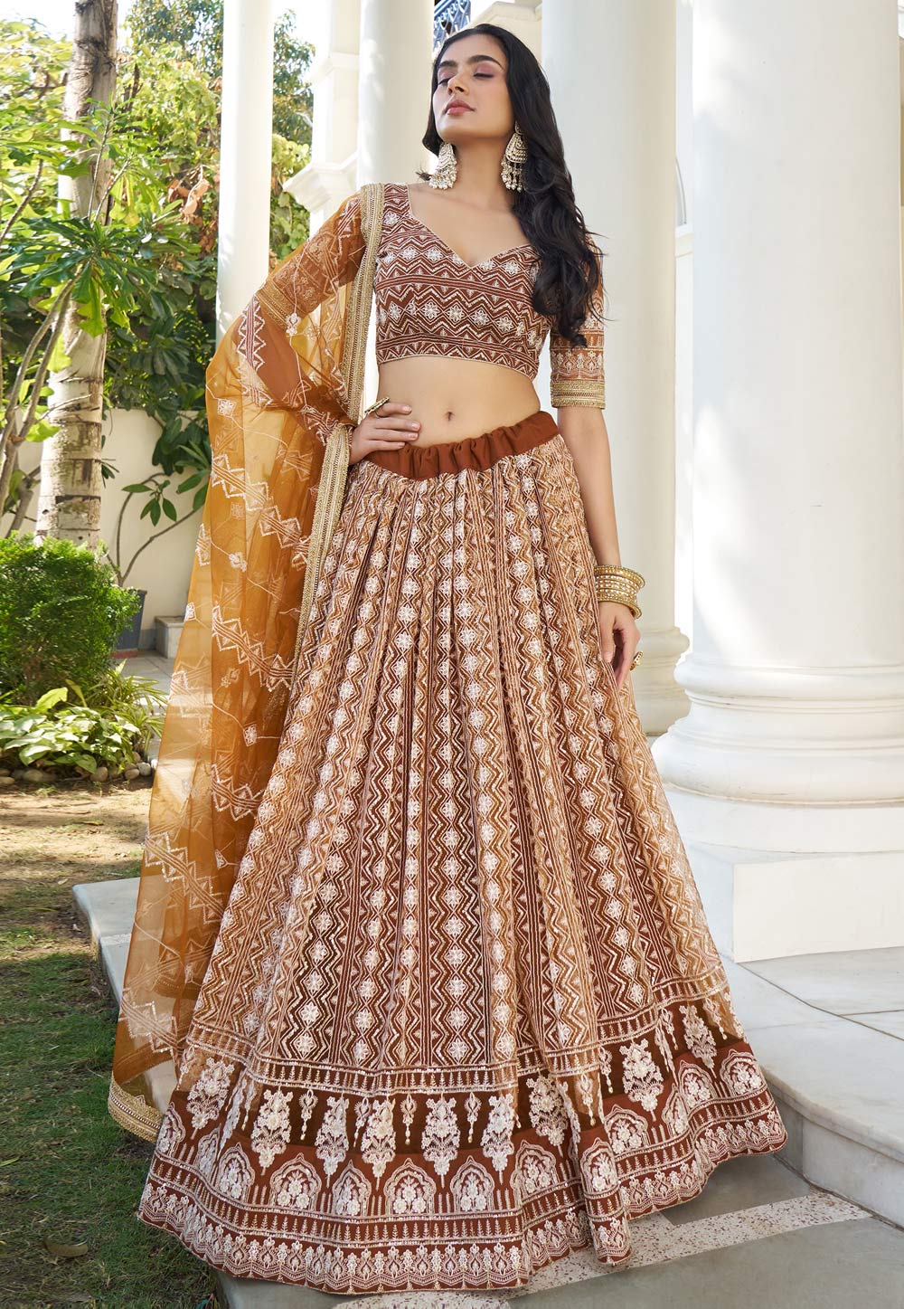 Kelaya collection - brown net Lehenga