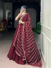 Maroon rangoli crush lehenga (skirt stitched)