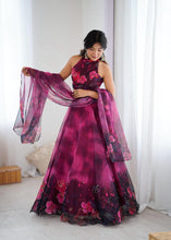 Magenta floral readymade lightweight Lehenga