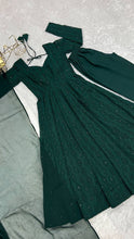 Bottle green kali pattern anarkali