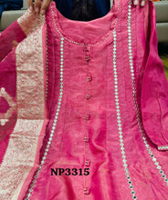 Niks collection - pink shimmer tissue anarkali (plus size option)