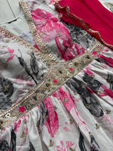 Ivory and floral anarkali